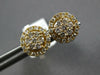 ESTATE .50CT DIAMOND 14K YELLOW GOLD 3D CLASSIC ROUND CLUSTER HALO STUD EARRINGS
