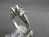 ESTATE .90CT DIAMOND 14K WHITE GOLD 3 STONE SEMI MOUNT 3D ENGAGEMENT RING #17613