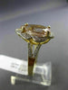 LARGE 4.64CT DIAMOND & AAA PEAR MORGANITE 14K 2 TONE GOLD FLOWER ENGAGEMENT RING