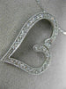 ANTIQUE 1.05CT DIAMOND 14KT WHITE GOLD 3D FILIGREE MILGRAIN HEART PENDANT #17756