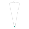 3.12CT AAA EMERALD 18KT WHITE GOLD 3D EMERALD CUT SOLITAIRE BEZEL LOVE NECKLACE