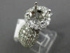 WIDE 1.95CT DIAMOND 18KT WHITE GOLD 3D HALO FILIGREE SEMI MOUNT ENGAGEMENT RING