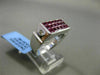 ESTATE 2.88CT DIAMOND & AAA RUBY 18KT WHITE GOLD 3D ETOILE RECTANGULAR MENS RING