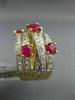 LARGE 2.43CT DIAMOND & AAA RUBY 14KT YELLOW GOLD CRISS CROSS ANNIVERSARY RING