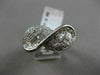 ESTATE WIDE .77CT DIAMOND 18KT WHITE GOLD 3D PAVE INFINITY LOVE KNOT BOW RING