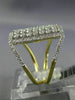 ESTATE LARGE 1.16CT DIAMOND 14KT WHITE & YELLOW GOLD MULTI ROW RECTANGULAR RING