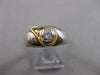 ANTIQUE ART DECO EURO MINE DIAMOND 14KT WHITE GOLD COCKTAIL FILIGREE RING #21489