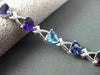 ESTATE 7.51CTW DIAMOND & AAA MULTI GEM 14KT WHITE GOLD TRILLION TENNIS BRACELET