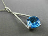 ESTATE LARGE 4.52CT DIAMOND & AAA BLUE TOPAZ 14KT WHITE GOLD TRIANGULAR PENDANT