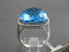 ESTATE EXTRA LARGE 13.98CT DIAMOND & AAA BLUE TOPAZ 14K WHITE GOLD FILIGREE RING