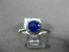 ESTATE .92CT DIAMOND & AAA SAPPHIRE 14K WHITE GOLD 3D ROUND HALO ENGAGEMENT RING
