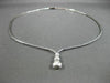 ESTATE .55CT DIAMOND 18KT WHITE GOLD FLOATING THREE STONE DROP NECKLACE #15056