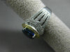 ESTATE MASSIVE 5.83CT DIAMOND & AAA SAPPHIRE 18KT TWO TONE GOLD ENGAGEMENT RING
