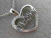 ESTATE .05CT DIAMOND 14K WHITE GOLD 3D OPEN MOTHER HEART LOVE PENDANT WITH CHAIN