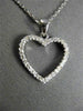 ESTATE .17CT DIAMOND 14K WHITE GOLD CLASSIC OPEN HEART PENDANT & CHAIN BEAUTIFUL