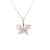 ESTATE .42CT DIAMOND 18KT WHITE GOLD 3D CLASSIC BUTTERFLY LOVE FLOATING PENDANT