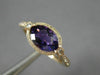 ESTATE 1.28CT DIAMOND & AAA AMETHYST 14KT ROSE GOLD SEMI ETERNITY FILIGREE RING
