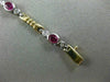 ESTATE 2.17CT DIAMOND & RUBY 14K TWO TONE GOLD BY THE YARD BEZEL TENNIS BRACELET