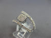 .59CT DIAMOND 14KT WHITE GOLD 3D ROUND CLUSTER SQUARE 3 ROW CRISS CROSS FUN RING