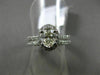 ESTATE 1.42CT ROUND & OVAL DIAMOND 14K WHITE GOLD 3D ENGAGEMENT WEDDING RING SET