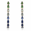 ESTATE .88CT AAA MULTI COLOR SAPPHIRE 14KT ROSE GOLD PEAR SHAPE HOOP EARRINGS