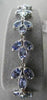 ESTATE WIDE 8.81CT DIAMOND & TANZANITE 14K WHITE GOLD FILIGREE MILGRAIN BRACELET