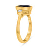 LARGE 2.73CT DIAMOND AAA SAPPHIRE 14KT YELLOW GOLD CUSHION ROUND ENGAGEMENT RING