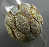 ESTATE LARGE 2.42CT DIAMOND 18KT TRI COLOR GOLD MULTI HEXAGON SEMI ETERNITY RING