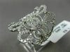 ESTATE EXTRA LARGE 1.53CT DIAMOND 18KT WHITE GOLD 3D OPEN CROWN TEAR DROP RING