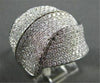 ESTATE WIDE 2.31CT DIAMOND 14KT WHITE GOLD LARGE WAVE FUN RING ONE OF A KIND!!
