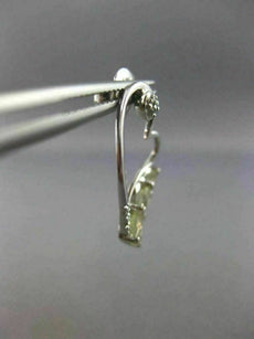 ESTATE .32CT DIAMOND & GREEN AMETHYST 14K WHITE GOLD 3 STONE HEART STUD EARRINGS