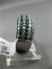 ESTATE WIDE 2.52CT WHITE BLUE DIAMOND 14KT WHITE GOLD MULTI ROW ANNIVERSARY RING