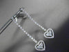 ESTATE LARGE 2.25CT DIAMOND 14KT WHITE GOLD 3D FILIGREE HEART HANGING EARRINGS