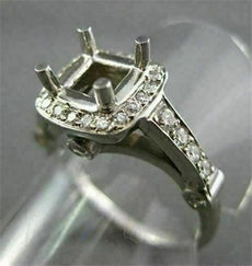 ESTATE .50CT DIAMOND 14KT WHITE GOLD HALO SETTING SEMI MOUNT ENGAGEMENT RING 435