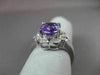 ESTATE LARGE 3.12CTW DIAMOND & AAA EXTRA FACET AMETHYST 14KT WHITE FILIGREE RING
