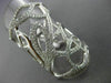 ESTATE EXTRA LARGE .79CT DIAMOND 18KT WHITE GOLD OPEN WEB LEAF FULL FINGER RING