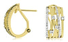 WIDE .45CT DIAMOND 14K YELLOW GOLD MULTI ROW CRISS CROSS ETOILE CLIP ON EARRINGS