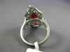 ESTATE EXTRA LARGE 3.05CT DIAMOND & AAA PEAR SHAPE RUBY 14KT WHITE GOLD 3D RING