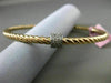 ESTATE .35CT DIAMOND 14KT WHITE & ROSE GOLD CIRCLE OF LIFE ROPE BANGLE BRACELET