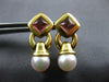 2.26CT AAA PINK TOURMALINE & SOUTH SEA PEARL 18KT YELLOW GOLD 3D EARRINGS #27123