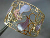 ESTATE LARGE .70CT DIAMOND 14KT ROSE GOLD MOTHER OF PEARL FLOWER BANGLE BRACELET