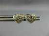 ESTATE .24CT DIAMOND 14K WHITE GOLD ROUND CLASSIC PAVE HEART LOVE EARRINGS #1790