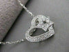 ANTIQUE DIAMOND FILIGREE HEART STAR 18K WHITE GOLD PENDANT + CHAIN