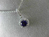 ESTATE .48CT DIAMOND & AAA AMETHYST 14KT WHITE GOLD ROUND HALO FLOATING PENDANT