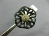 ESTATE LARGE 1.32CT WHITE & BLACK DIAMOND 14K YELLOW & BLACK GOLD 3D FLOWER RING