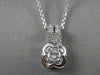 ANTIQUE .48CTW DIAMOND SOLITARE 14KT WHITE GOLD SLIDE PENDANT + CHAIN VVS #15021