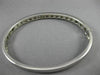 ESTATE 3.0CT PRINCESS CUT DIAMOND 14K WHITE GOLD 3D 3 ROW BANGLE BRACELET #21499