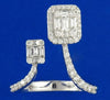 .75CT DIAMOND 18KT WHITE GOLD 3D ROUND & BAGUETTE CLUSTER INVISIBLE SNAKE RING