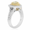 EGL 3.64CT WHITE & FANCY YELLOW DIAMOND 18KT 2 TONE GOLD CLASSIC ENGAGEMENT RING