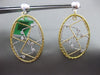 ESTATE LARGE .36CT DIAMOND 18K WHITE & YELLOW GOLD 3D OVAL SQUARE WOVEN EARRINGS